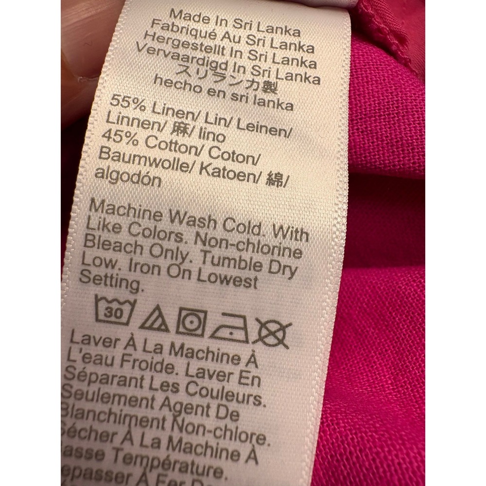 J.Crew Seaside Pink Linen Blend Drawstring Elastic Waist Coastal Pants Size 6 - Picture 8 of 8